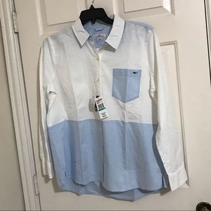 Vineyard Vines White and blue Blouse